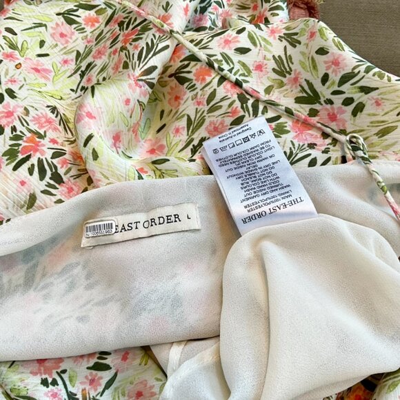 Anthropologie Dress Slip Floral Pink Green The East Order (L) - Picture 7 of 8